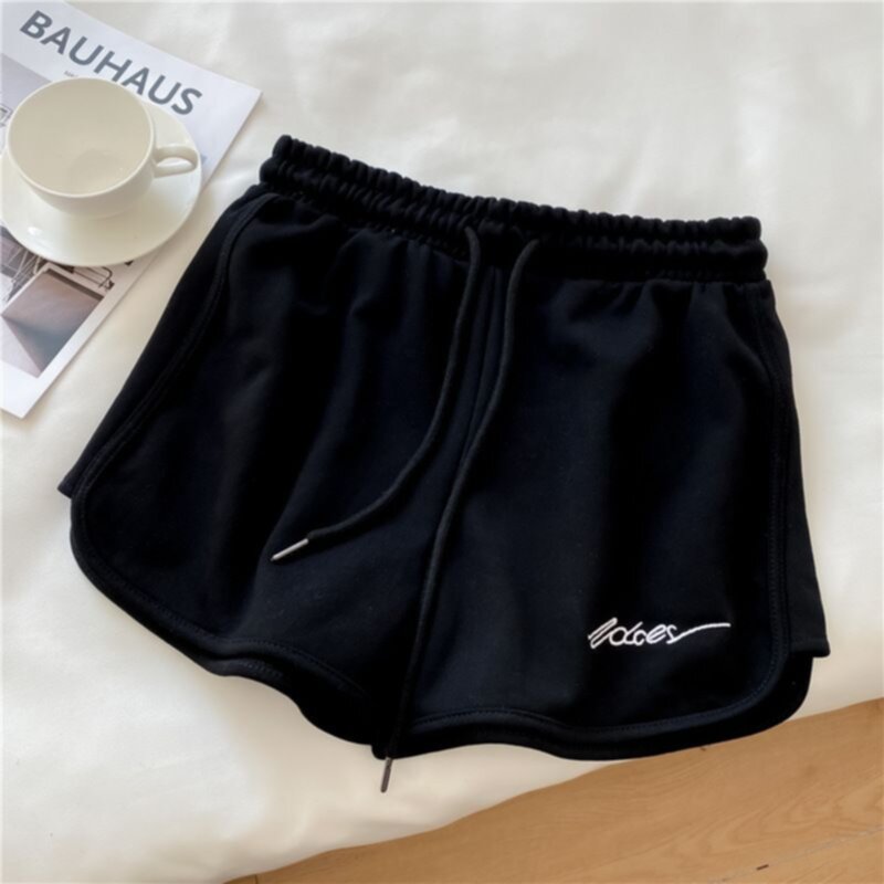 Summer Soft Embroidery Loose Sports Shorts Women Colorful Shorts